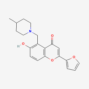 molecular formula C20H21NO4 B7751627 2-(furan-2-yl)-6-hydroxy-5-((4-methylpiperidin-1-yl)methyl)-4H-chromen-4-one 