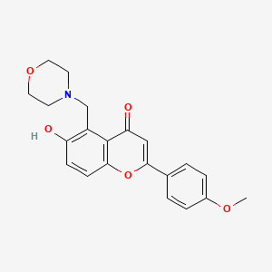 molecular formula C21H21NO5 B7751638 6-hydroxy-2-(4-methoxyphenyl)-5-(morpholin-4-ylmethyl)-4H-chromen-4-one 