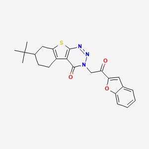 molecular formula C23H23N3O3S B7751683 3-[2-(1-benzofuran-2-yl)-2-oxoethyl]-7-tert-butyl-5,6,7,8-tetrahydro[1]benzothieno[2,3-d][1,2,3]triazin-4(3H)-one 