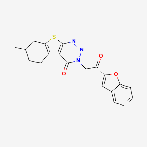 molecular formula C20H17N3O3S B7751697 3-[2-(1-benzofuran-2-yl)-2-oxoethyl]-7-methyl-5,6,7,8-tetrahydro[1]benzothieno[2,3-d][1,2,3]triazin-4(3H)-one 