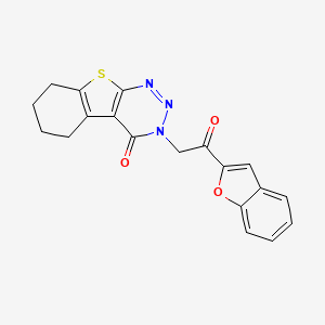 molecular formula C19H15N3O3S B7751705 3-[2-(1-benzofuran-2-yl)-2-oxoethyl]-5,6,7,8-tetrahydro[1]benzothieno[2,3-d][1,2,3]triazin-4(3H)-one 