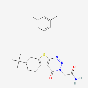 2-(7-Tert-butyl-4-oxo-5,6,7,8-tetrahydro-[1]benzothiolo[2,3-d]triazin-3-yl)acetamide;1,2,3-trimethylbenzene