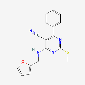 molecular formula C17H14N4OS B7751836 4-[(2-Furylmethyl)amino]-2-(methylthio)-6-phenylpyrimidine-5-carbonitrile 