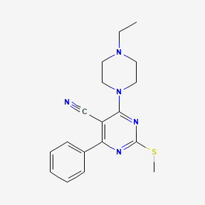 molecular formula C18H21N5S B7751865 4-(4-Ethylpiperazin-1-yl)-2-(methylthio)-6-phenylpyrimidine-5-carbonitrile 