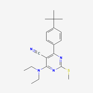 4-(4-Tert-butylphenyl)-6-(diethylamino)-2-(methylthio)pyrimidine-5-carbonitrile