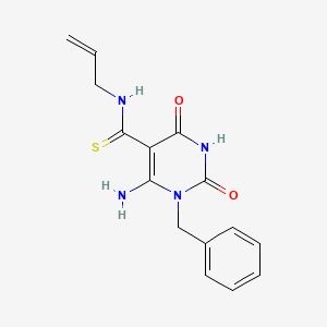 molecular formula C15H16N4O2S B7751934 6-amino-1-benzyl-2,4-dioxo-N-prop-2-enylpyrimidine-5-carbothioamide 
