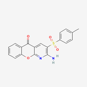 2-Amino-3-(4-methylphenyl)sulfonylchromeno[2,3-b]pyridin-5-one