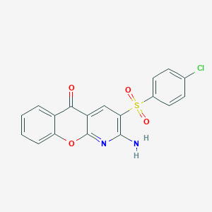 2-Amino-3-(4-chlorophenyl)sulfonylchromeno[2,3-b]pyridin-5-one