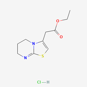 molecular formula C10H15ClN2O2S B7751962 ethyl 6,7-dihydro-5{H}-[1,3]thiazolo[3,2-{a}]pyrimidin-3-ylacetate CAS No. 76629-22-6
