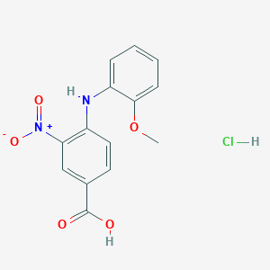 molecular formula C14H13ClN2O5 B7751969 4-(2-Methoxyanilino)-3-nitrobenzoic acid;hydrochloride 