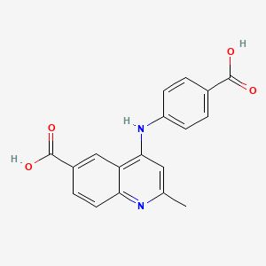 molecular formula C18H14N2O4 B7751992 4-[(4-Carboxyphenyl)amino]-2-methylquinoline-6-carboxylic acid 