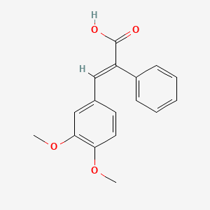 molecular formula C17H16O4 B7752020 (2E)-3-(3,4-dimethoxyphenyl)-2-phenylprop-2-enoic acid 