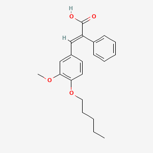 molecular formula C21H24O4 B7752023 (E)-3-(3-methoxy-4-(pentyloxy)phenyl)-2-phenylacrylic acid 