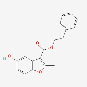 molecular formula C18H16O4 B7752048 2-Phenylethyl5-hydroxy-2-methyl-1-benzofuran-3-carboxylate 