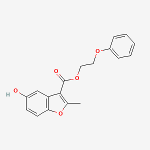 molecular formula C18H16O5 B7752049 2-Phenoxyethyl 5-hydroxy-2-methyl-1-benzofuran-3-carboxylate 