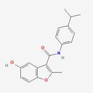 molecular formula C19H19NO3 B7752062 5-hydroxy-2-methyl-N-(4-propan-2-ylphenyl)-1-benzofuran-3-carboxamide 
