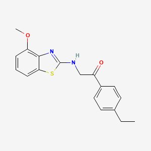 molecular formula C18H18N2O2S B7752120 1-(4-Ethylphenyl)-2-((4-methoxybenzo[d]thiazol-2-yl)amino)ethanone 