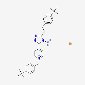 3-[1-[(4-Tert-butylphenyl)methyl]pyridin-1-ium-4-yl]-5-[(4-tert-butylphenyl)methylsulfanyl]-1,2,4-triazol-4-amine;bromide