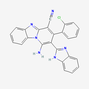 molecular formula C25H15ClN6 B7752151 1-amino-2-(1H-benzo[d]imidazol-2-yl)-3-(2-chlorophenyl)benzo[4,5]imidazo[1,2-a]pyridine-4-carbonitrile 