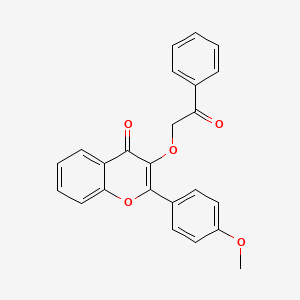 molecular formula C24H18O5 B7752157 2-(4-Methoxyphenyl)-3-phenacyloxychromen-4-one 