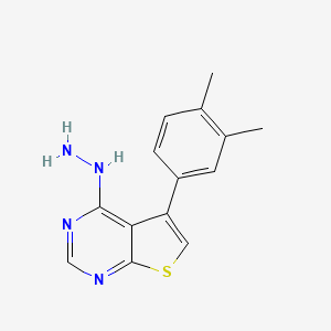 molecular formula C14H14N4S B7752164 5-(3,4-Dimethylphenyl)-4-hydrazinylthieno[2,3-d]pyrimidine 