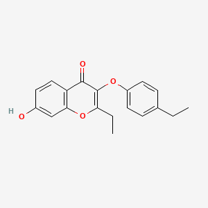 molecular formula C19H18O4 B7752173 2-ethyl-3-(4-ethylphenoxy)-7-hydroxy-4H-chromen-4-one 