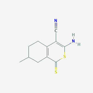 molecular formula C11H12N2S2 B7752189 3-amino-7-methyl-1-thioxo-5,6,7,8-tetrahydro-1H-isothiochromene-4-carbonitrile 