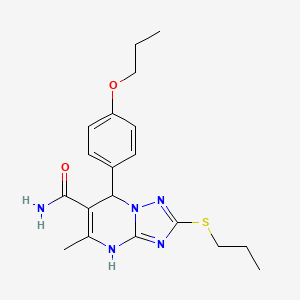 molecular formula C19H25N5O2S B7752190 5-Methyl-7-(4-propoxyphenyl)-2-propylsulfanyl-4,7-dihydro-[1,2,4]triazolo[1,5-a]pyrimidine-6-carboxamide 