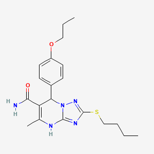 molecular formula C20H27N5O2S B7752198 2-Butylsulfanyl-5-methyl-7-(4-propoxyphenyl)-4,7-dihydro-[1,2,4]triazolo[1,5-a]pyrimidine-6-carboxamide 