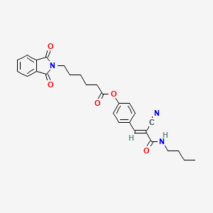 molecular formula C28H29N3O5 B7752206 4-[(1E)-3-(butylamino)-2-cyano-3-oxoprop-1-en-1-yl]phenyl 6-(1,3-dioxo-1,3-dihydro-2H-isoindol-2-yl)hexanoate 