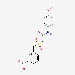 molecular formula C17H17NO6S B7752304 3-[[2-(4-Methoxyanilino)-2-oxoethyl]sulfonylmethyl]benzoic acid 