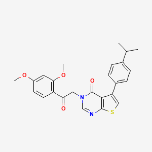 molecular formula C25H24N2O4S B7752317 3-(2-(2,4-dimethoxyphenyl)-2-oxoethyl)-5-(4-isopropylphenyl)thieno[2,3-d]pyrimidin-4(3H)-one 