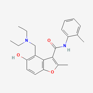 molecular formula C22H26N2O3 B7752322 4-[(diethylamino)methyl]-5-hydroxy-2-methyl-N-(2-methylphenyl)-1-benzofuran-3-carboxamide 