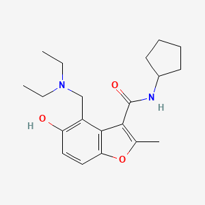 molecular formula C20H28N2O3 B7752327 N-cyclopentyl-4-[(diethylamino)methyl]-5-hydroxy-2-methyl-1-benzofuran-3-carboxamide 
