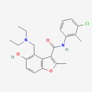 molecular formula C22H25ClN2O3 B7752331 N-(3-chloro-2-methylphenyl)-4-[(diethylamino)methyl]-5-hydroxy-2-methyl-1-benzofuran-3-carboxamide 
