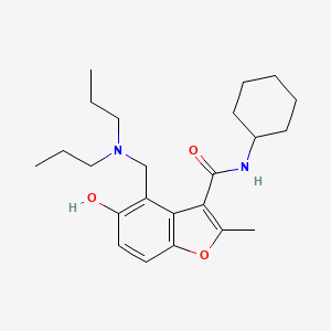 molecular formula C23H34N2O3 B7752341 N-cyclohexyl-4-[(dipropylamino)methyl]-5-hydroxy-2-methyl-1-benzofuran-3-carboxamide 