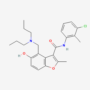 molecular formula C24H29ClN2O3 B7752349 N-(3-chloro-2-methylphenyl)-4-[(dipropylamino)methyl]-5-hydroxy-2-methyl-1-benzofuran-3-carboxamide 