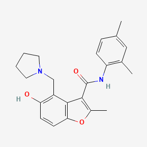molecular formula C23H26N2O3 B7752367 N-(2,4-dimethylphenyl)-5-hydroxy-2-methyl-4-(pyrrolidin-1-ylmethyl)-1-benzofuran-3-carboxamide 