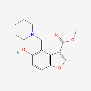 molecular formula C17H21NO4 B7752408 Methyl 5-hydroxy-2-methyl-4-(piperidin-1-ylmethyl)-1-benzofuran-3-carboxylate 
