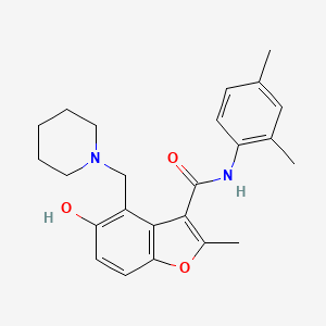 molecular formula C24H28N2O3 B7752416 N-(2,4-dimethylphenyl)-5-hydroxy-2-methyl-4-(piperidin-1-ylmethyl)-1-benzofuran-3-carboxamide 