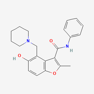 molecular formula C22H24N2O3 B7752426 5-hydroxy-2-methyl-N-phenyl-4-(piperidin-1-ylmethyl)-1-benzofuran-3-carboxamide 