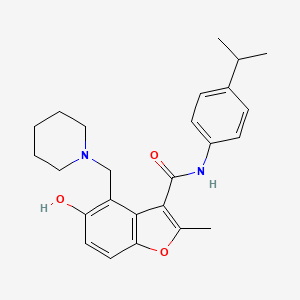 molecular formula C25H30N2O3 B7752433 5-hydroxy-N-(4-isopropylphenyl)-2-methyl-4-(piperidin-1-ylmethyl)-1-benzofuran-3-carboxamide 