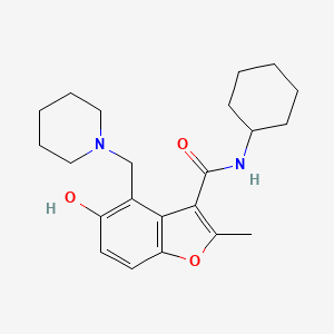 molecular formula C22H30N2O3 B7752440 N-cyclohexyl-5-hydroxy-2-methyl-4-(piperidin-1-ylmethyl)-1-benzofuran-3-carboxamide 