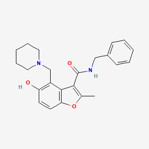 molecular formula C23H26N2O3 B7752442 N-benzyl-5-hydroxy-2-methyl-4-(piperidin-1-ylmethyl)-1-benzofuran-3-carboxamide 