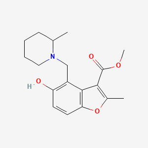 molecular formula C18H23NO4 B7752460 Methyl 5-hydroxy-2-methyl-4-[(2-methylpiperidin-1-yl)methyl]-1-benzofuran-3-carboxylate 