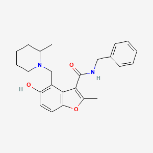 molecular formula C24H28N2O3 B7752489 N-benzyl-5-hydroxy-2-methyl-4-[(2-methylpiperidin-1-yl)methyl]-1-benzofuran-3-carboxamide 