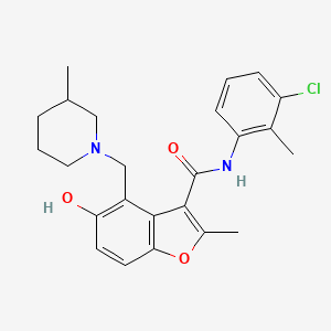 N-(3-chloro-2-methylphenyl)-5-hydroxy-2-methyl-4-((3-methylpiperidin-1-yl)methyl)benzofuran-3-carboxamide