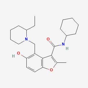 molecular formula C24H34N2O3 B7752579 N-cyclohexyl-4-[(2-ethylpiperidin-1-yl)methyl]-5-hydroxy-2-methyl-1-benzofuran-3-carboxamide 