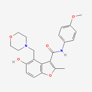 molecular formula C22H24N2O5 B7752584 5-hydroxy-N-(4-methoxyphenyl)-2-methyl-4-(morpholin-4-ylmethyl)-1-benzofuran-3-carboxamide 