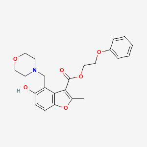 molecular formula C23H25NO6 B7752589 2-Phenoxyethyl 5-hydroxy-2-methyl-4-(morpholin-4-ylmethyl)-1-benzofuran-3-carboxylate 